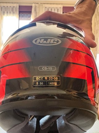 Casco moto HJC Rojo y Negro. Talla S 56