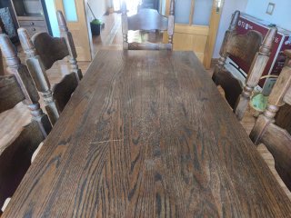 Mesa comedor madera maciza con 6 sillas y mueble