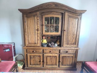 Mesa comedor madera maciza con 6 sillas y mueble