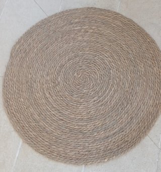 Alfombra redonda de yute 80 cm