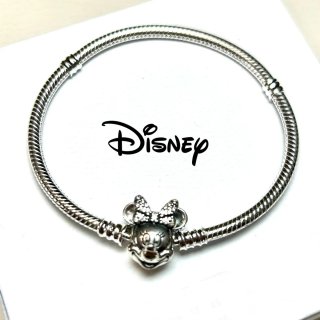 Pulsera Minnie Mouse Cadena Serpiente Plata