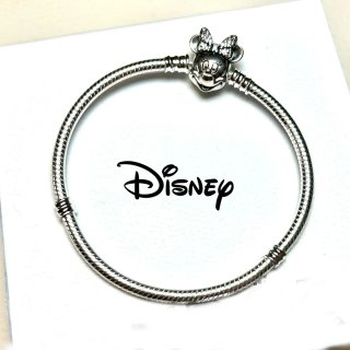 Pulsera Minnie Mouse Cadena Serpiente Plata