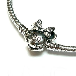 Pulsera Minnie Mouse Cadena Serpiente Plata