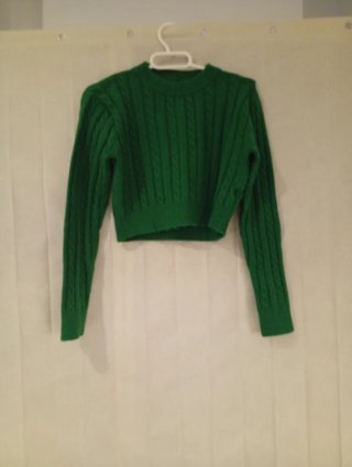 Jersey verde trenzado crop top