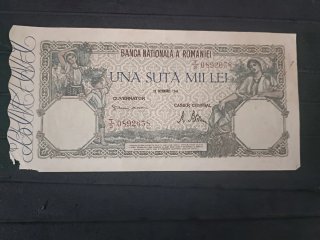 Billete 100.000 Lei Rumania 1946