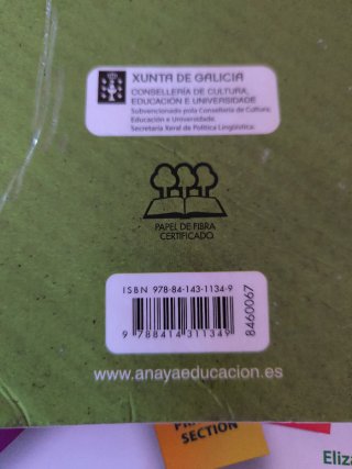 Libro 1° de Bachillerato, bioloxia. Anaya
