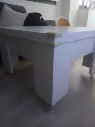 Mesa centro elevable blanca