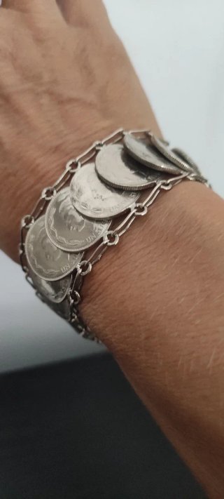 Pulsera monedas 1 Sucre Ecuador 1988