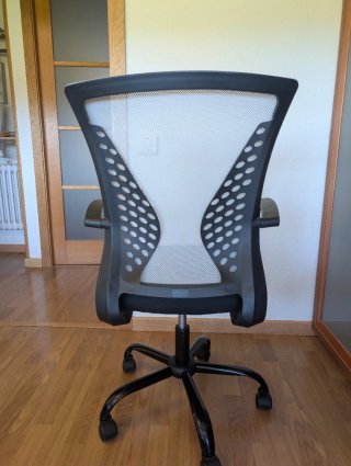 Silla de oficina ergonómica negra y gris