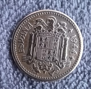 Lotto di 4 monete da 1 Peseta 1944 Spagna