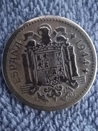 Lotto di 4 monete da 1 Peseta 1944 Spagna