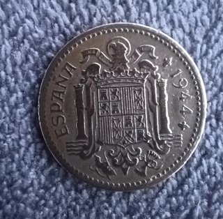 Lotto di 4 monete da 1 Peseta 1944 Spagna