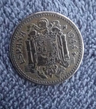 Lotto di 4 monete da 1 Peseta 1944 Spagna