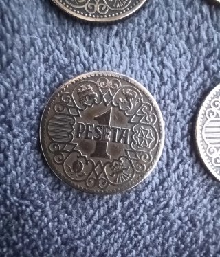 Lotto di 4 monete da 1 Peseta 1944 Spagna