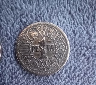Lotto di 4 monete da 1 Peseta 1944 Spagna