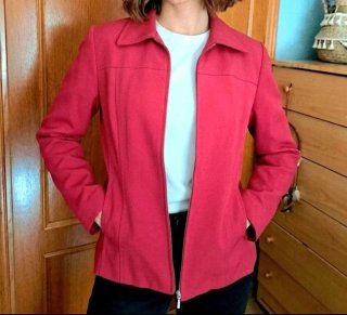 Chaqueta roja casual entretiempo cremallera