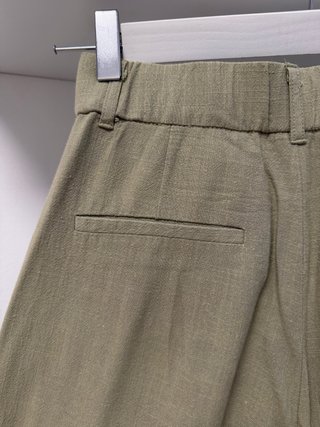 Pantalón Stradivarius Lino Verde Talla 34