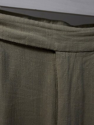 Pantalón Stradivarius Lino Verde Talla 34