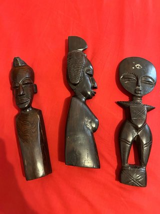 Lote de 3 Figuras africanas de ébano antiguas