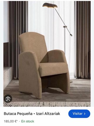 Butaca individual beige nueva