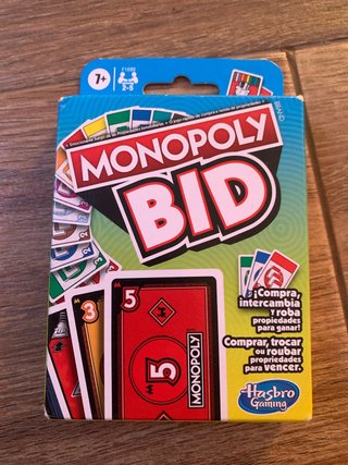 Monopoly Bid Juego de Cartas Hasbro