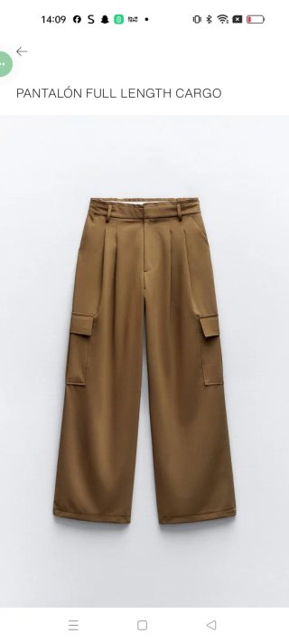 Pantalón Cargo Zara Talla S/36