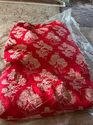 Colchón de lana con estampado floral