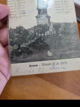 Cartolina Arona Colosso San Carlo primi '900