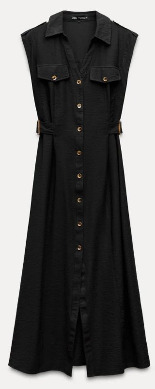 Vestido camisero Zara negro talla M