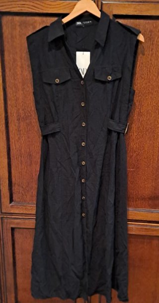 Vestido camisero Zara negro talla M