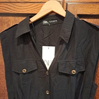 Vestido camisero Zara negro talla M