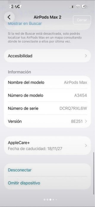 AirPods Max 2 en color plata, completamente nuevos