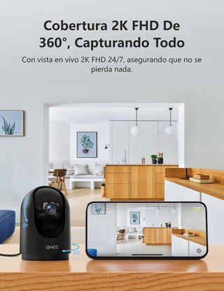 GNCC CÁMARA DE VIGILANCIA WIFI INTERIOR 2K 360°