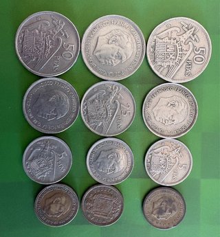 Lote de monedas de Franco