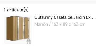 Caseta de Jardín Outsunny Madera y Metal