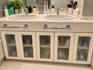Mueble baño 120cm encimera mármol