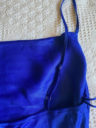 Vestido Bershka Satén Azul Talla M
