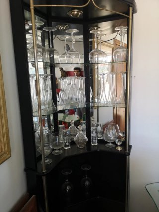 Mueble Bar Esquinero Cristal y Metal