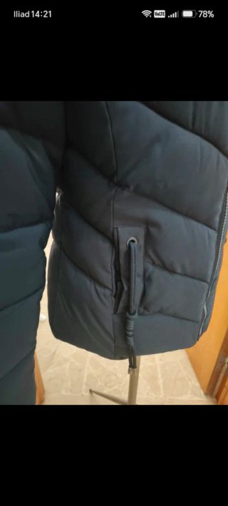 Cappotto donna blu con cappuccio