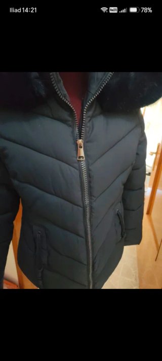 Cappotto donna blu con cappuccio