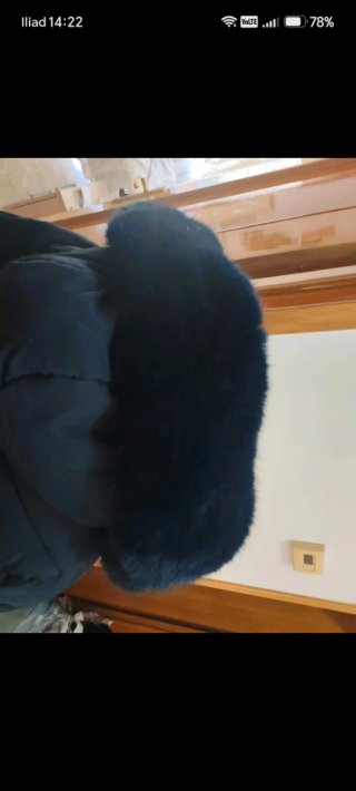 Cappotto donna blu con cappuccio