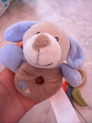 Lote 5 Juguetes Bebé Sonajero Peluche Madera