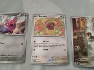 Cartas Pokémon Tinkatink, Buneary, Litico, Nincada