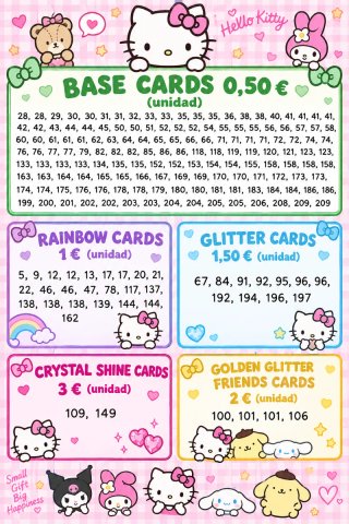 Cartas Hello Kitty and friends