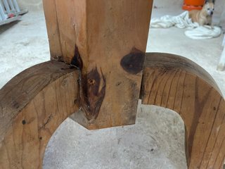 Mesa redonda madera y mosaico