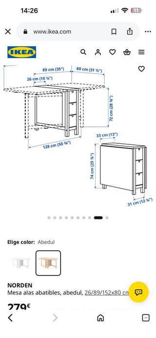Mesa NORDEN Abatible Madera
