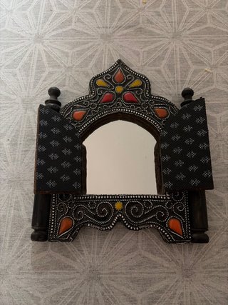 Espejo de pared de madera vintage, decoración afri