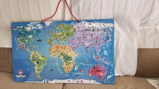 Mapa Mundo Puzzle Imán Educativo.  75cm X 45cm