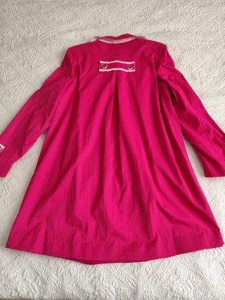 Peruzzi Gabardina Italiana Talla 40 Rosa fucsia