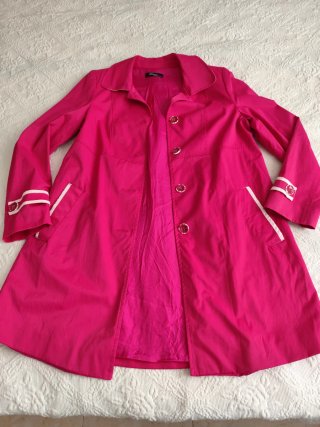 Peruzzi Gabardina Italiana Talla 40 Rosa fucsia